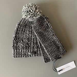 Rebecca Minkoff pom beanie & arm warmer set